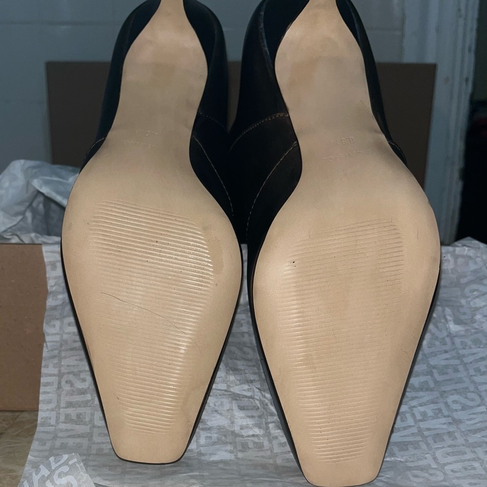 Steve Madden Lander Black Leather kitten Heeled Boots 8.5 - Picture 13 of 14